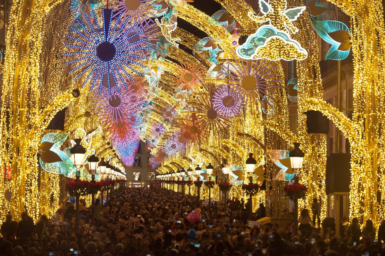 En imágenes: la inauguración del alumbrado de Navidad en Málaga