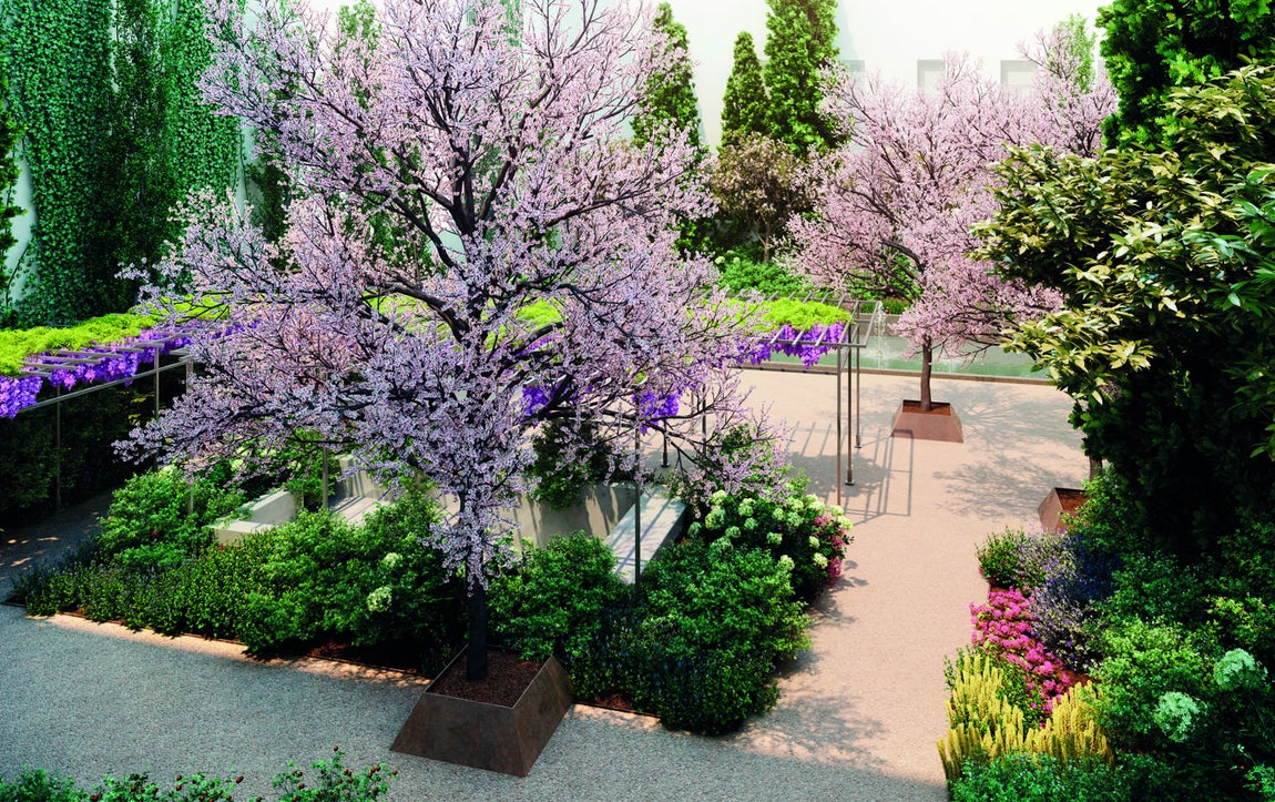 Jorge Juan, 53. El paisajista Jesús Moraime ha sido el encargado de dar forma al jardín de 640m2 situado en elinterior del inmueble, tras la fachada de piedra natural. Mientras, el techo de lamas de maderadel lobby se integra en el paisajismo, ofreciendo un impactante acceso visual al jardín. El edificioestá coronado por un ático desde el que los propietarios podrán disfrutar de una vistainigualable del cielo de Madrid