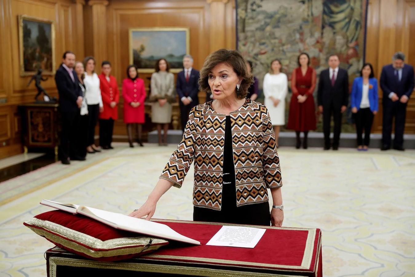 La vicepresidenta primera del Gobierno, ministra de Presidencia, Relaciones con las Cortes y Memoria Democrática, Carmen Calvo. 