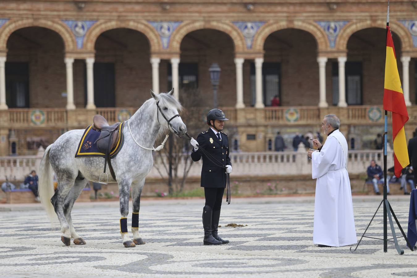 En imágenes, la bendición de San Antón para los caballos de la Policía Nacional