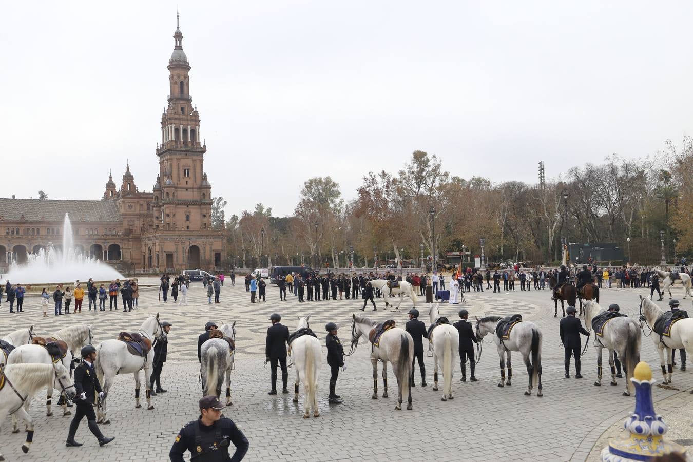 En imágenes, la bendición de San Antón para los caballos de la Policía Nacional