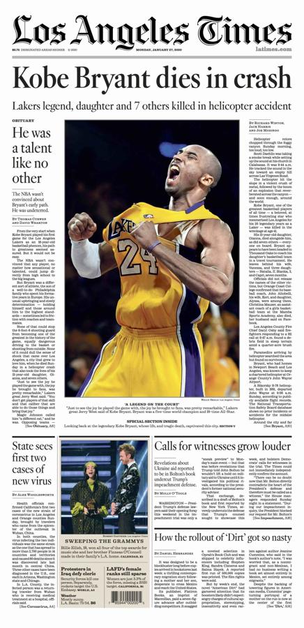 Revista de prensa: conmoción mundial por la muerte de Kobe Bryant