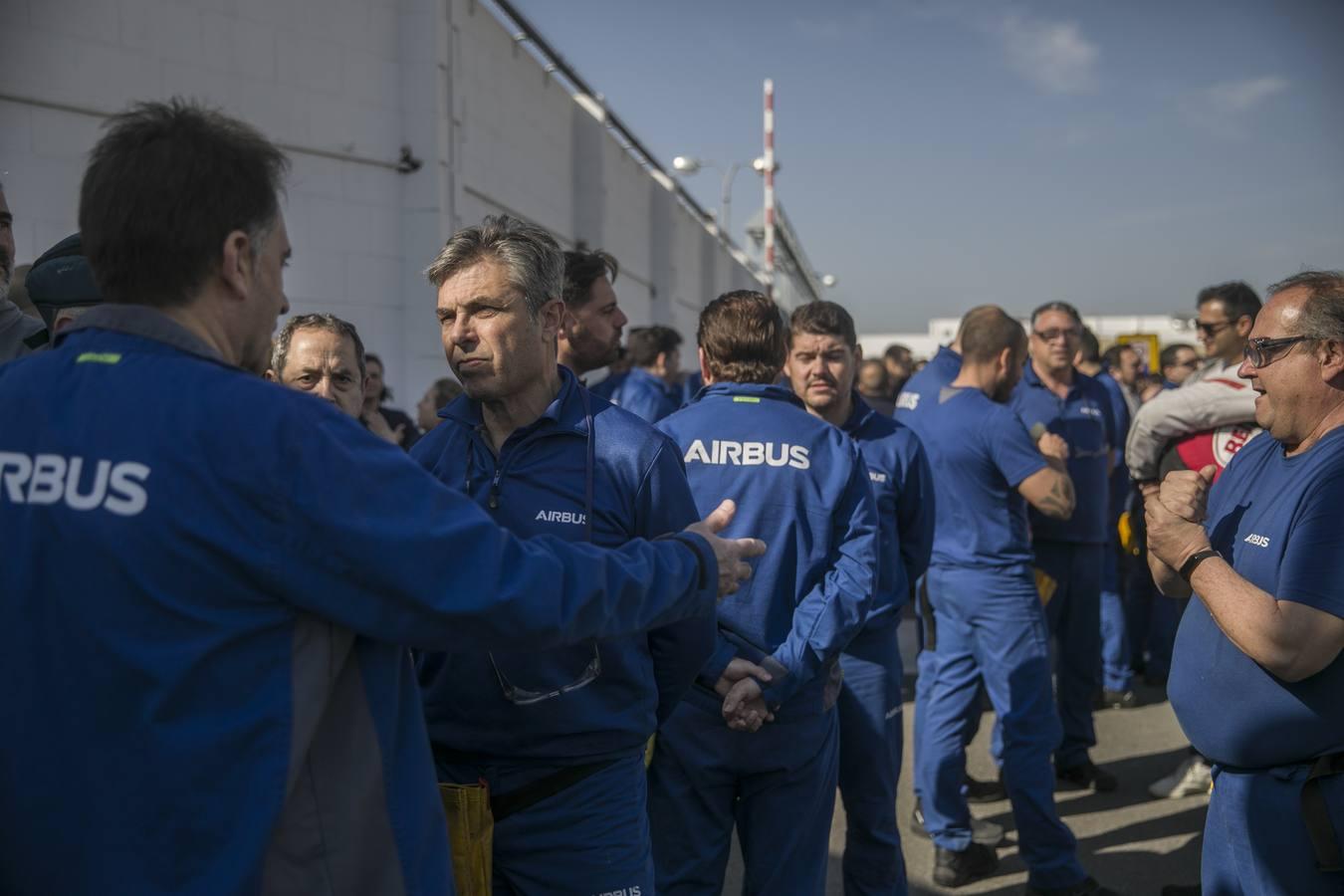 Concentración de trabajadores de Airbus en Sevilla