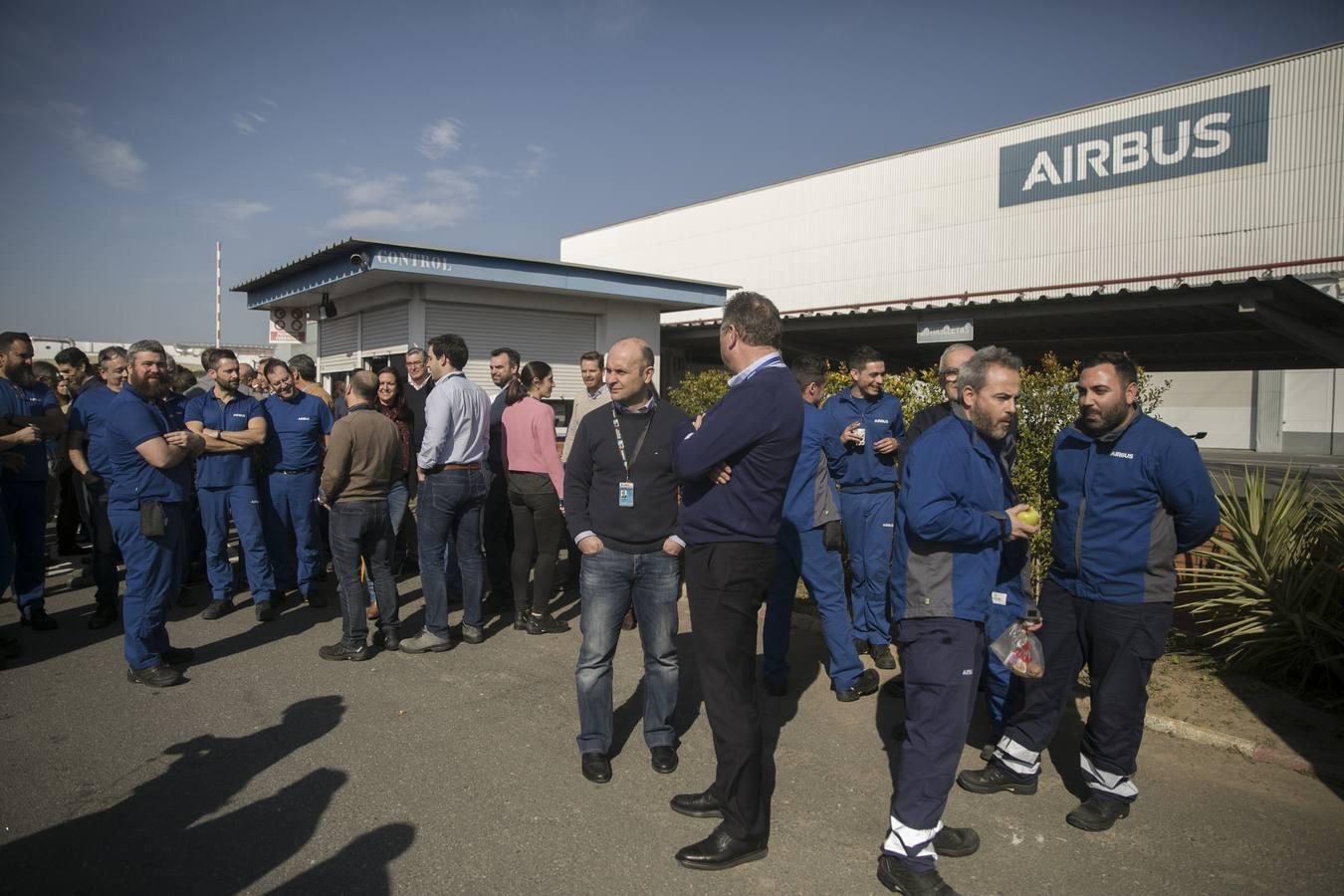 Concentración de trabajadores de Airbus en Sevilla