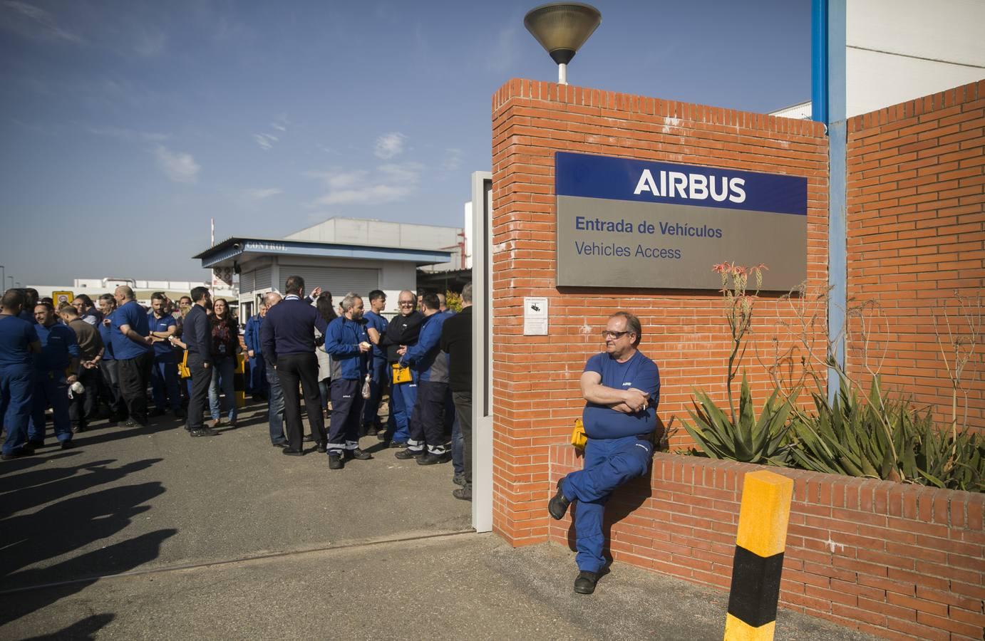 Concentración de trabajadores de Airbus en Sevilla