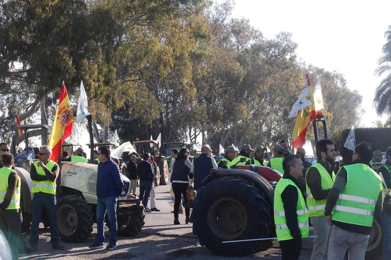 La tractorada en la A-49: sin incidentes y medio centenar de tractores