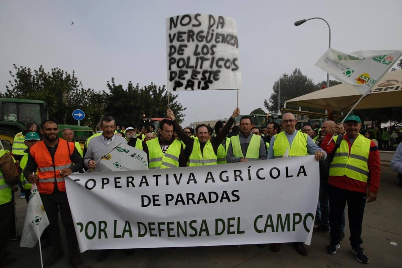 En imágenes, la tractorada de agricultores en la autovía A-4