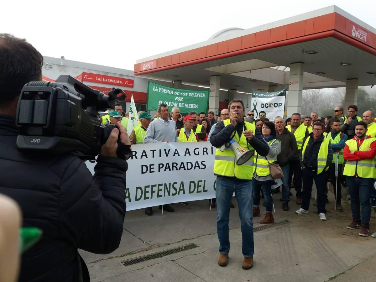 En imágenes, la tractorada de agricultores en la autovía A-4