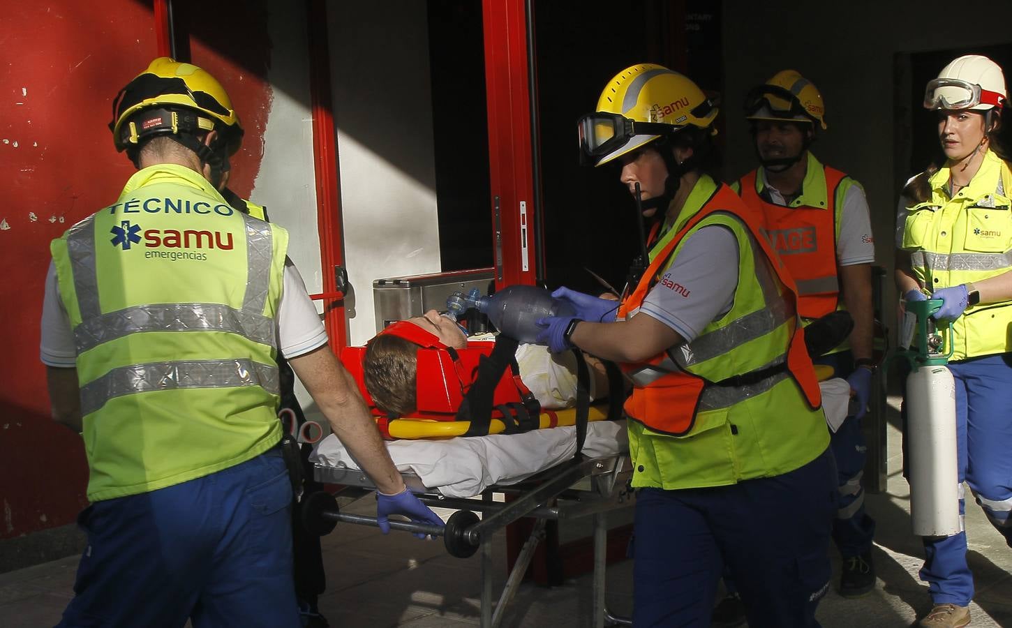 Simulacro de evacuación en el Sánchez-Pizjuán