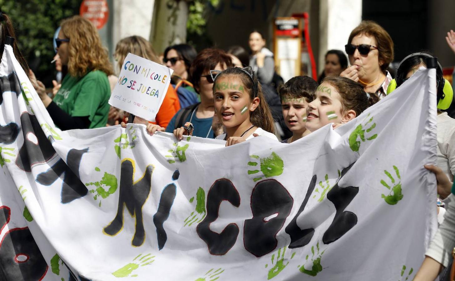 La manifestación en Córdoba contra el decreto de escolarización, en imágenes