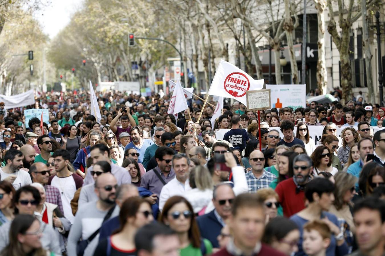 La manifestación en Córdoba contra el decreto de escolarización, en imágenes