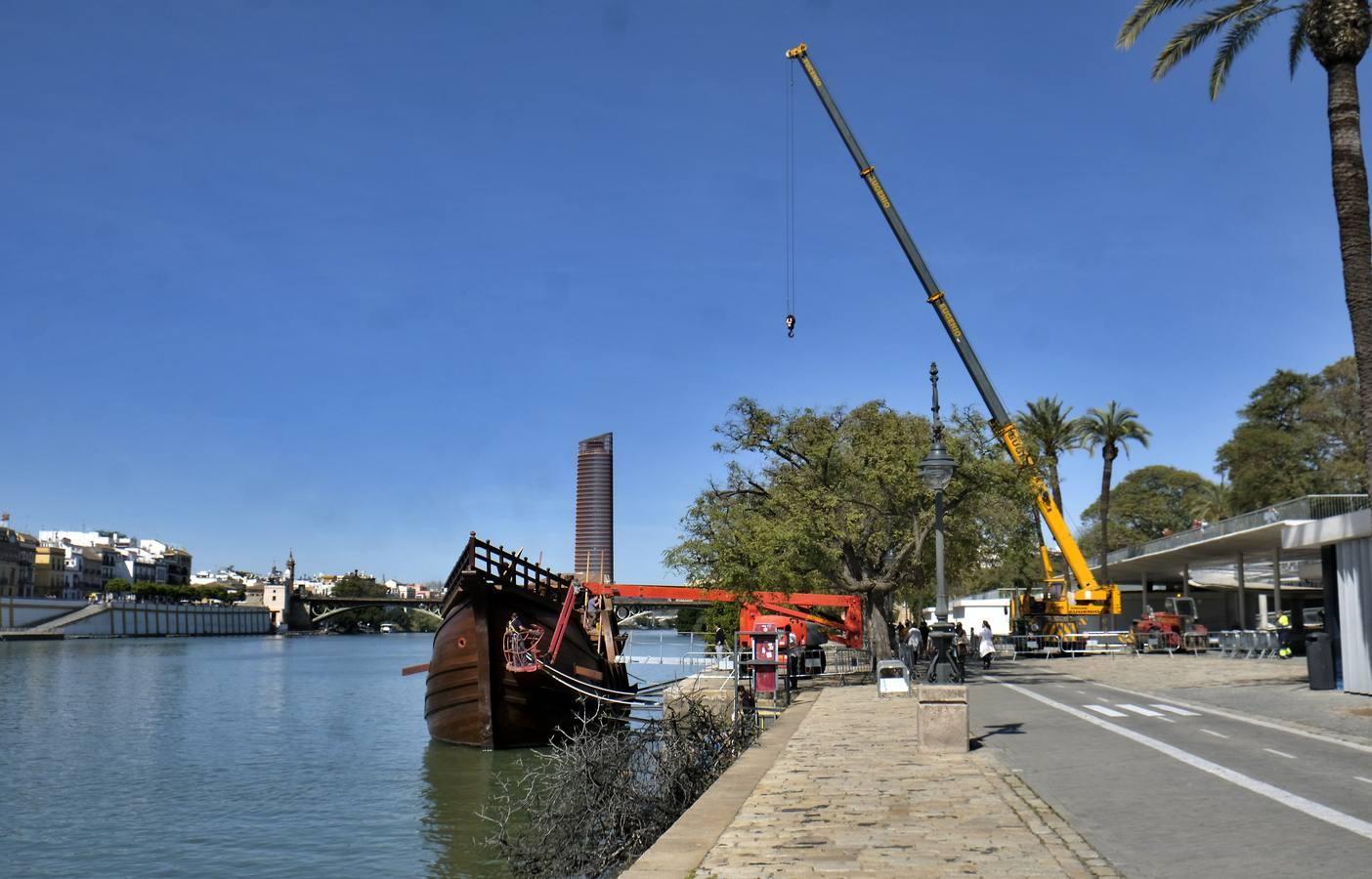 Las imágenes de la réplica de la Nao Victoria 500 en el Guadalquivir