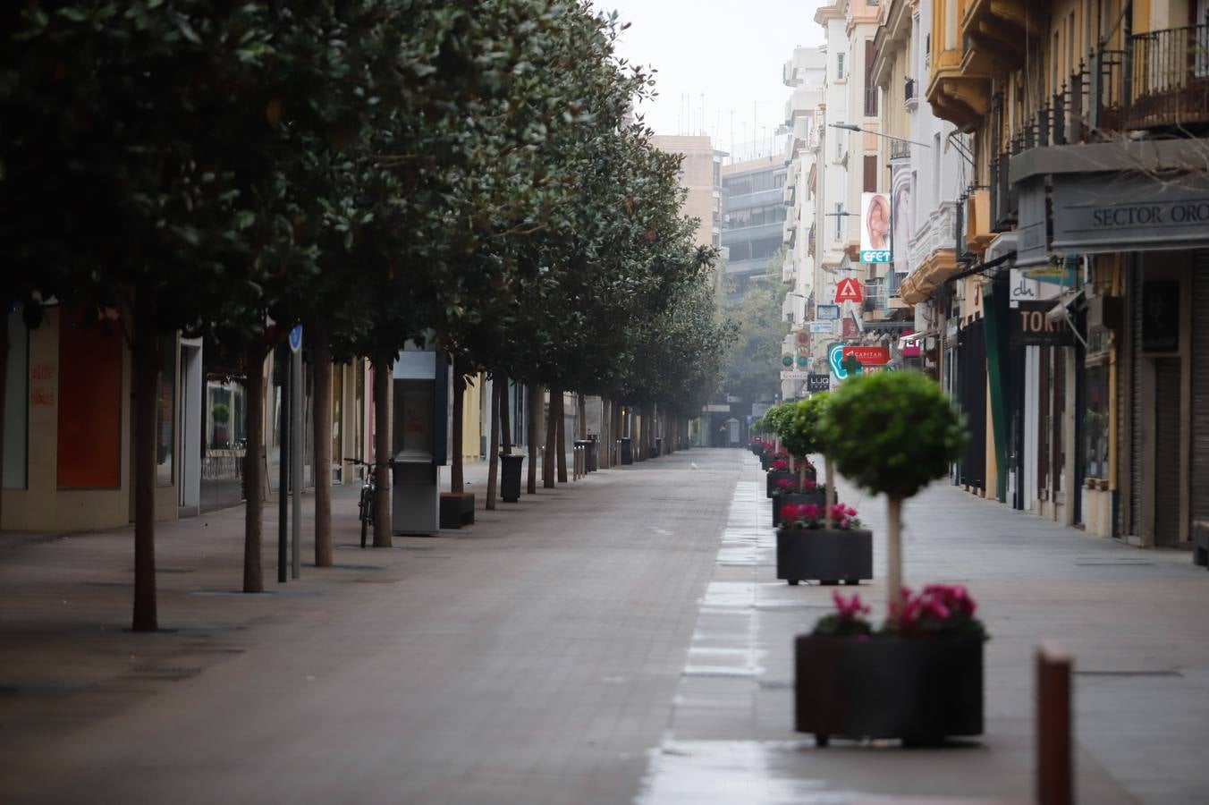 Comercios cerrados y calles vacías por el coronavirus en Córdoba