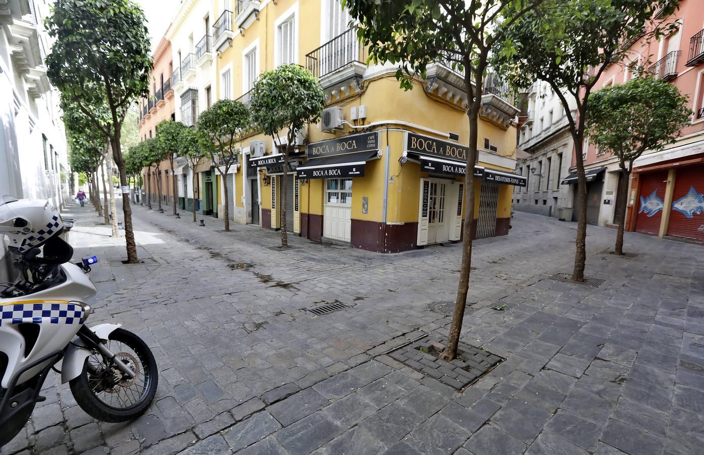 El coronavirus arrasa con los veladores de Sevilla