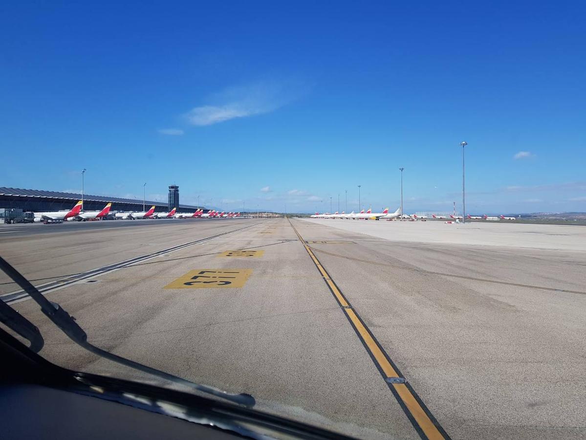 Vista de la pista de aterrizaje del Aeropuerto de Barajas. 