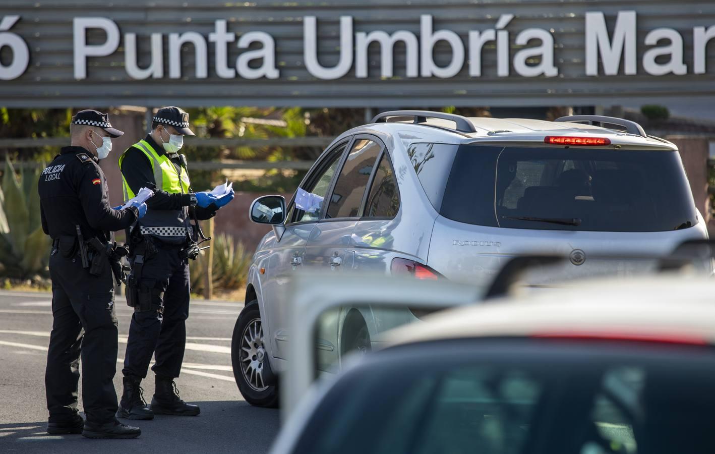 Estado de alarma por el coronavirus: Controles para restringir el acceso de Punta Umbría