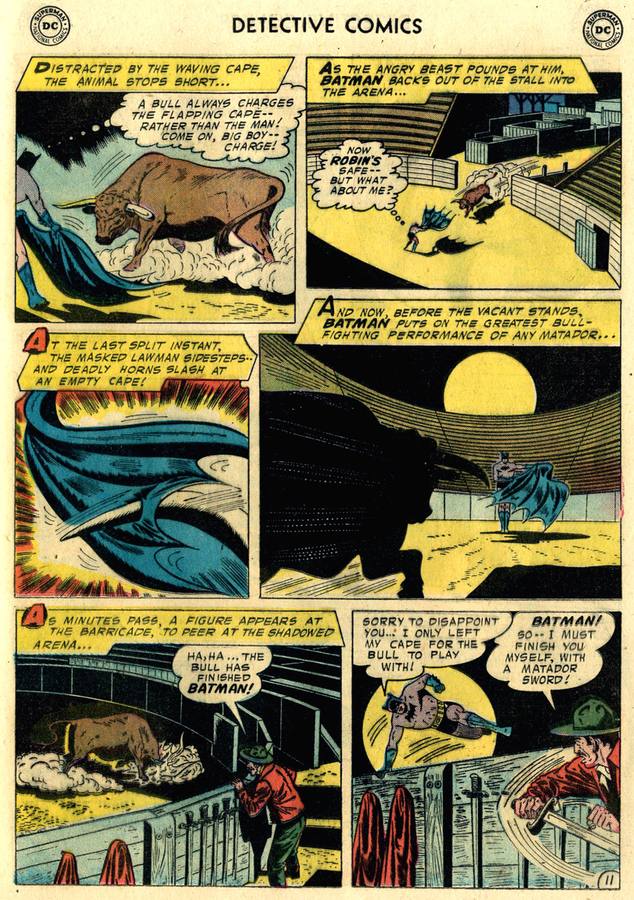 Detective Comics 248 (EE.UU. 1957) Batman toreando con su capa azul