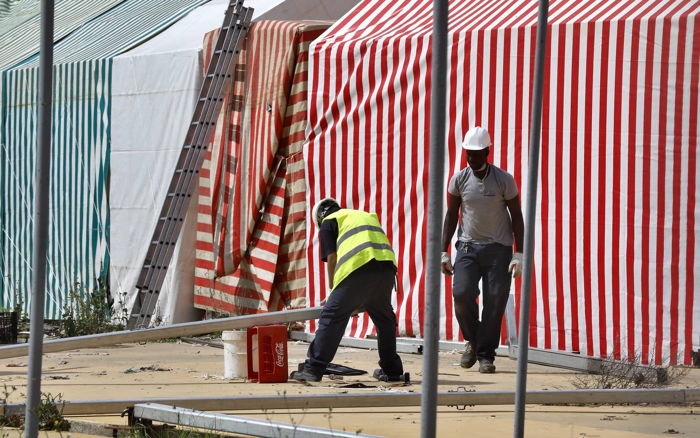 Desmontaje de la Feria que no fue por el coronavirus