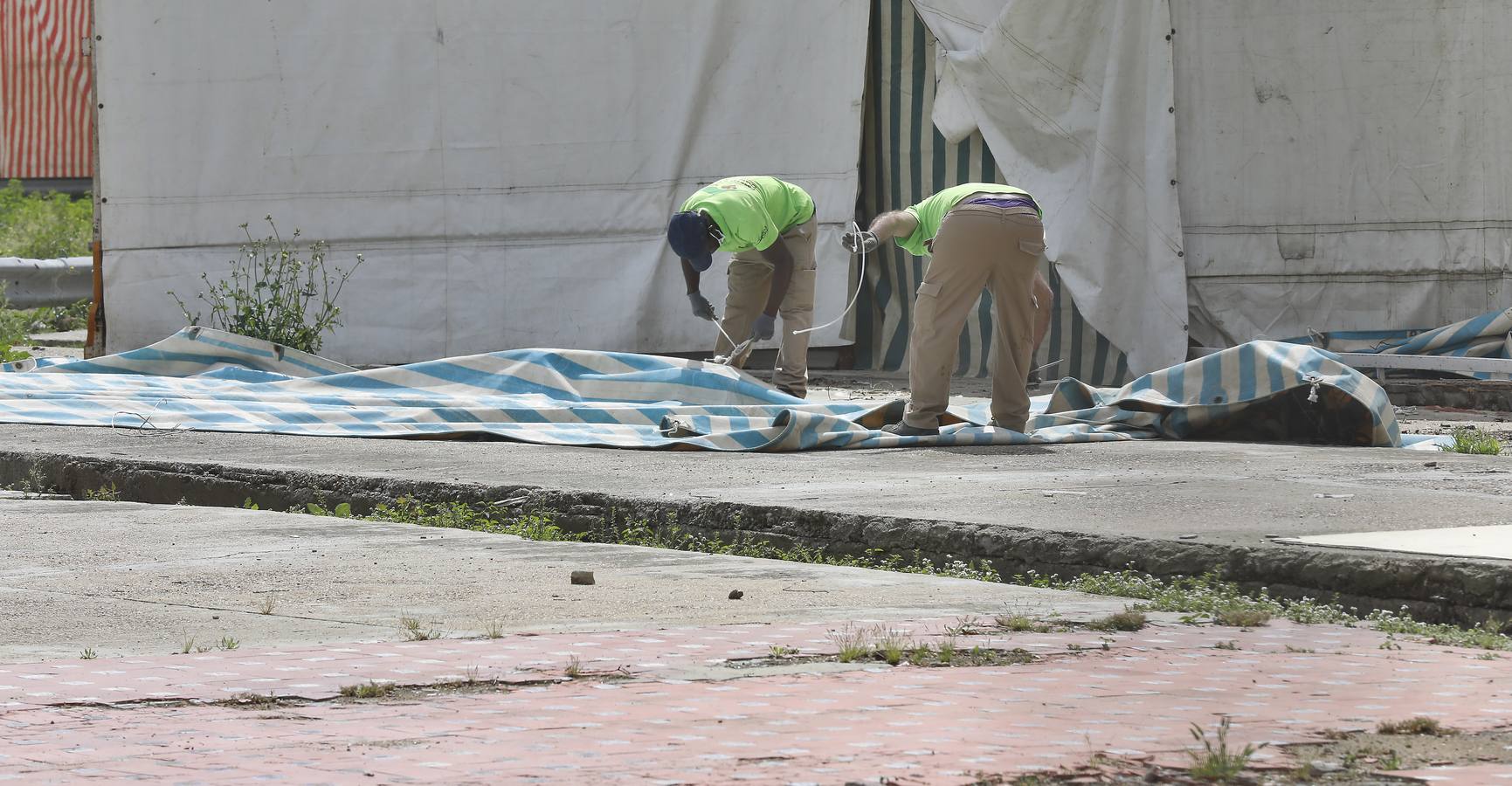 Desmontaje de la Feria que no fue por el coronavirus