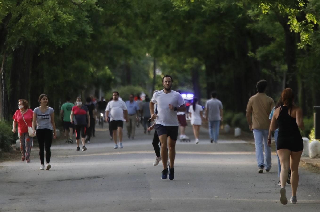 Deportistas y paseantes toman las calles de una Sevilla desescalada