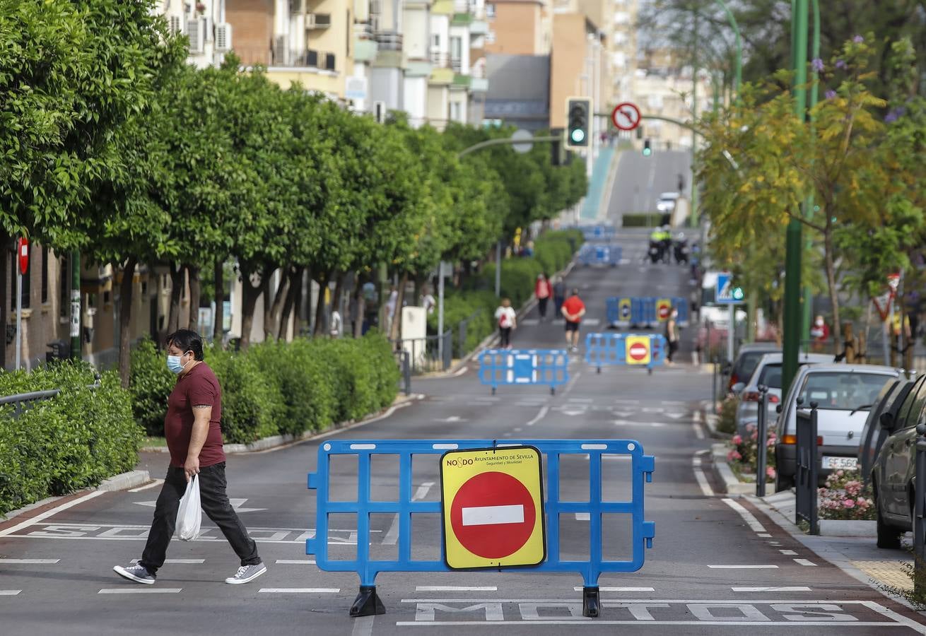 «Buen funcionamiento» del primer día de peatonalización de grandes vías en Sevilla