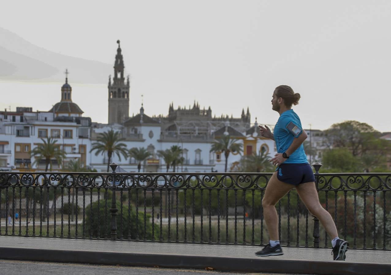 Sevilla, tomada por paseantes y deportistas