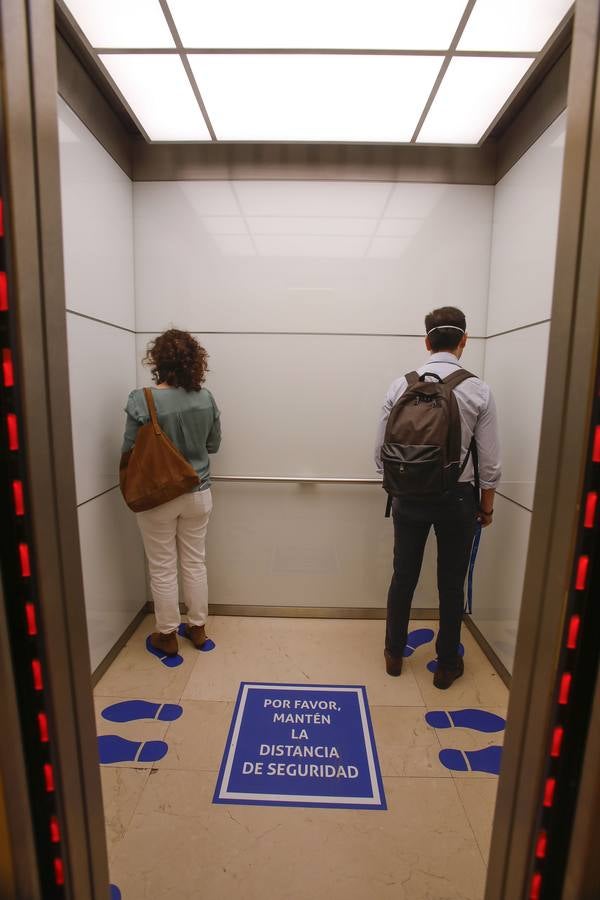 En imágenes, las medidas de seguridad tomadas en Torre Sevilla contra el coronavirus