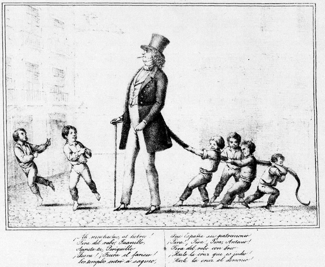Caricatura de Juan Álvarez Mendizábal. La Posdata, 18 de diciembre de 1842. 