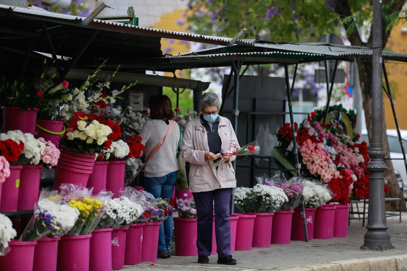 En imágenes, asistencia al cementerio de Sevilla aprovechando la nueva fase