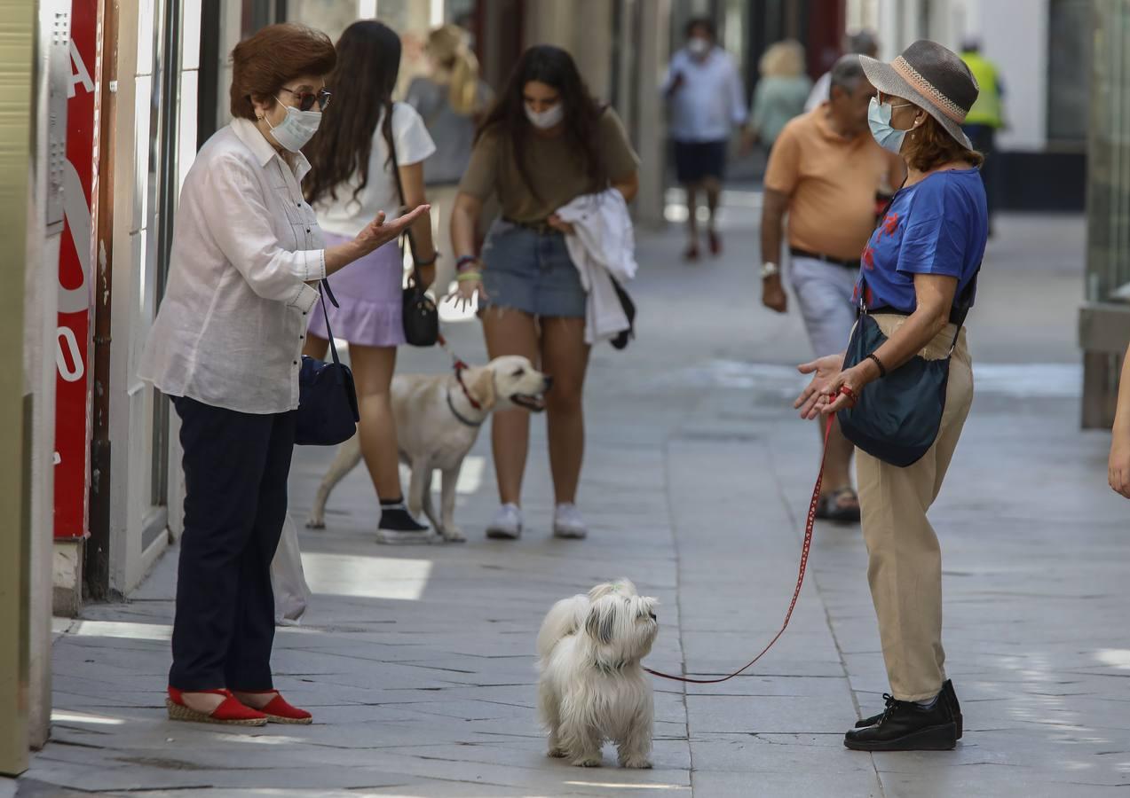 En imágenes, los sevillanos «se acostumbran» a la mascarilla