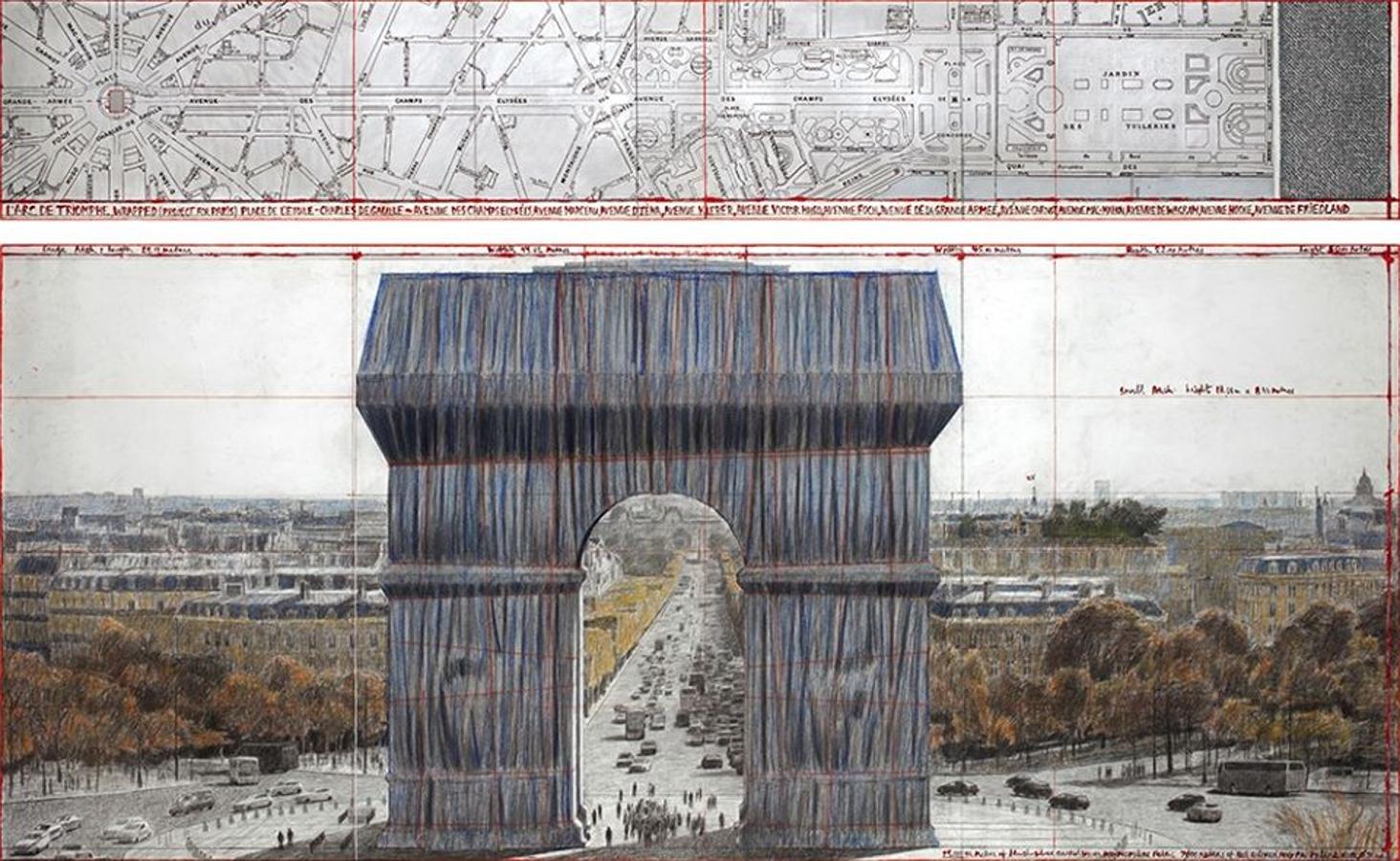 Arco del Triunfo, París. Christo iba a envolver al Arco del Triunfo de la capital francesa el próximo otoño, sin embargo, la pandemia causada por el coronavirus hizo que se pospusiera hasta 2021