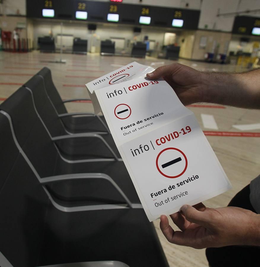 El aeropuerto de Sevilla toma medidas contra el coronavirus