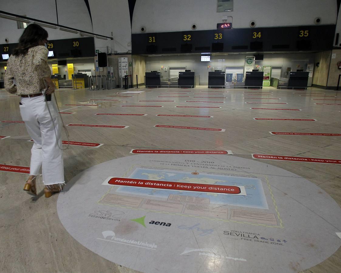 El aeropuerto de Sevilla toma medidas contra el coronavirus