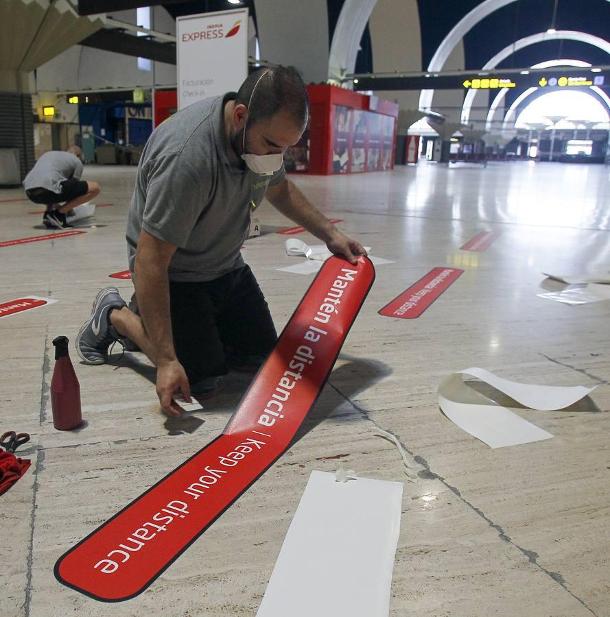 El aeropuerto de Sevilla toma medidas contra el coronavirus