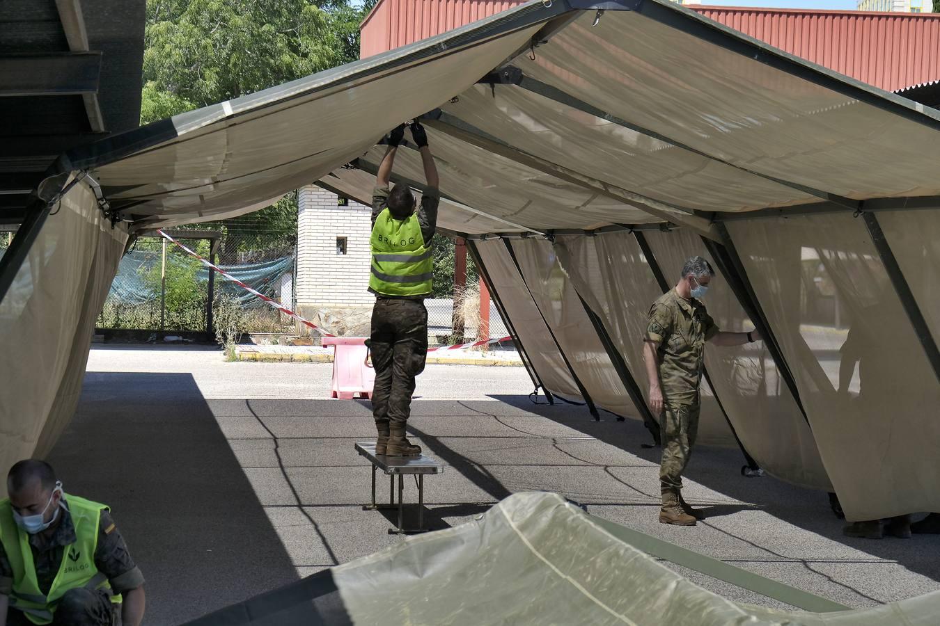 Los militares ayudan al SAS en las pruebas del coronavirus en Sevilla