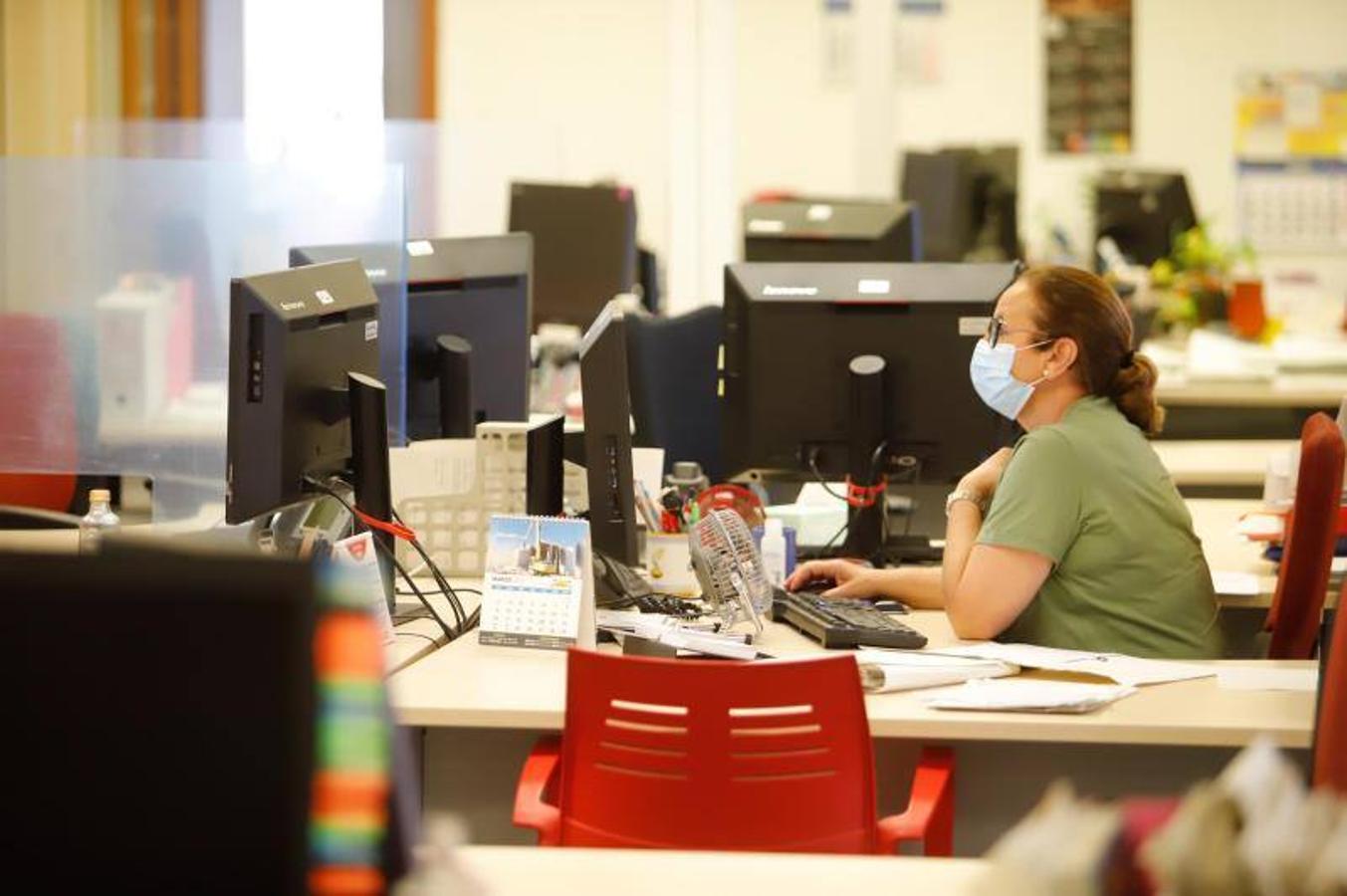 La vuelta de los trabajadores municipales al Ayuntamiento de Córdoba, en imágenes