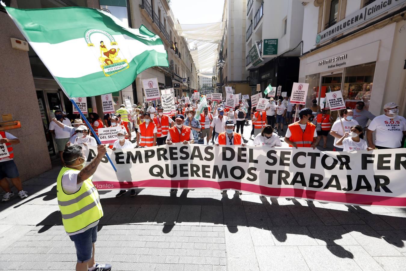 La protesta de los feriantes, en imágenes