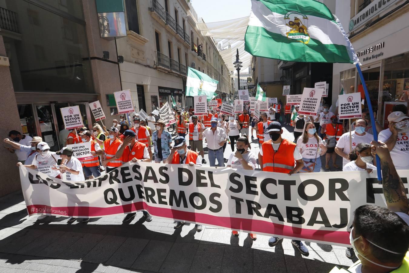 La protesta de los feriantes, en imágenes