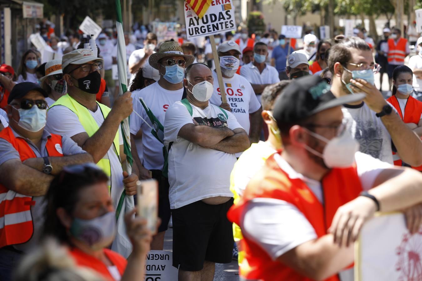 La protesta de los feriantes, en imágenes