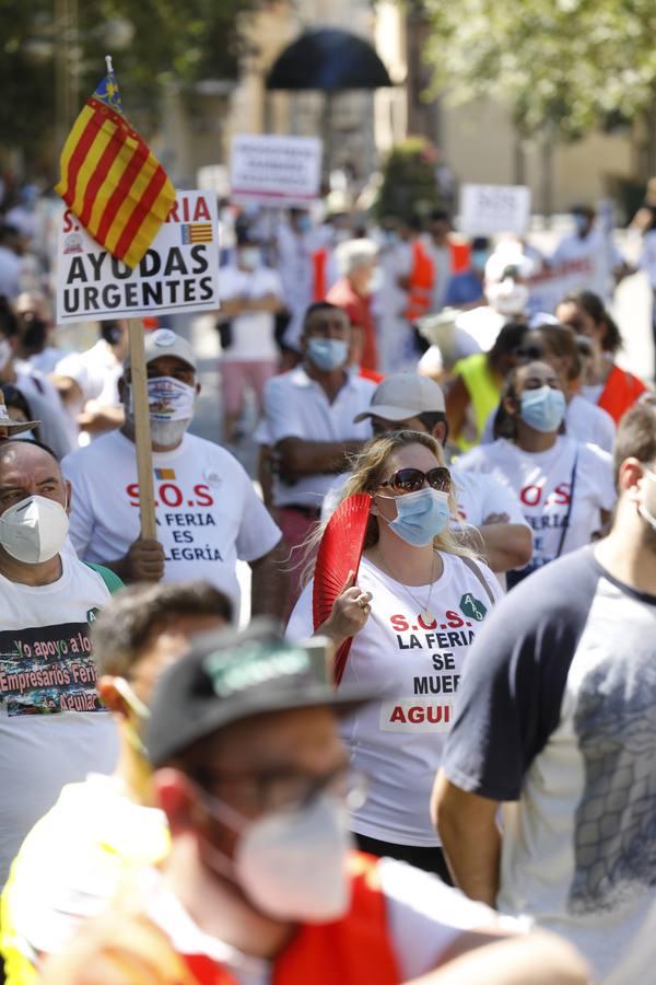 La protesta de los feriantes, en imágenes