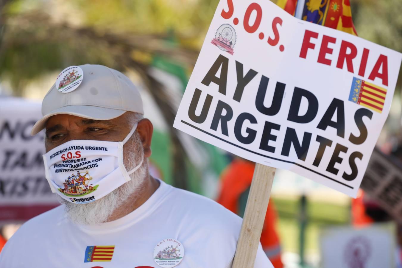 La protesta de los feriantes, en imágenes