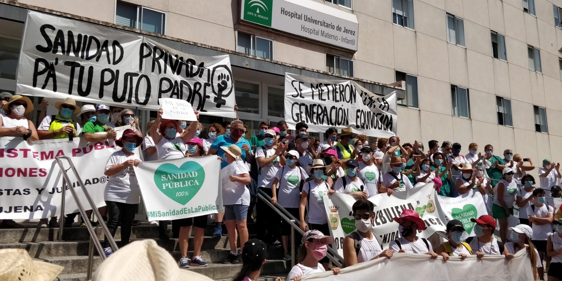 FOTOS: De Trebujena a Jerez a pie por una sanidad pública digna