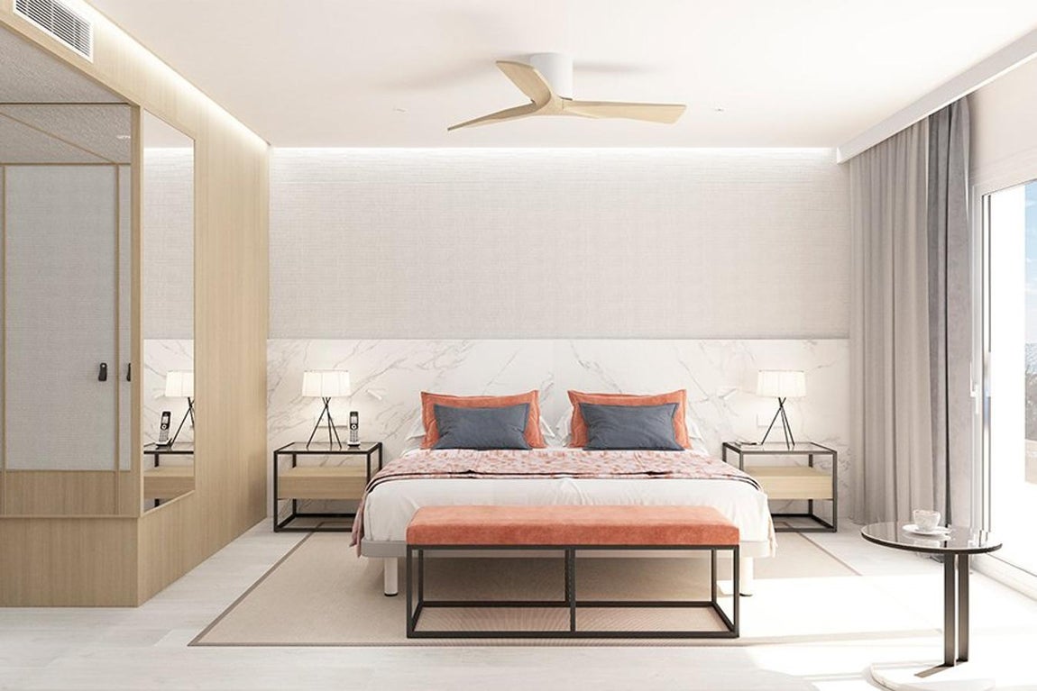 98 habitaciones. La disposición se distribuye en cuatro plantas con un total de 98 habitaciones cuyos precios rondan los 300 euros la noche mientras que las suites más lujosas pueden llegar a los 500.