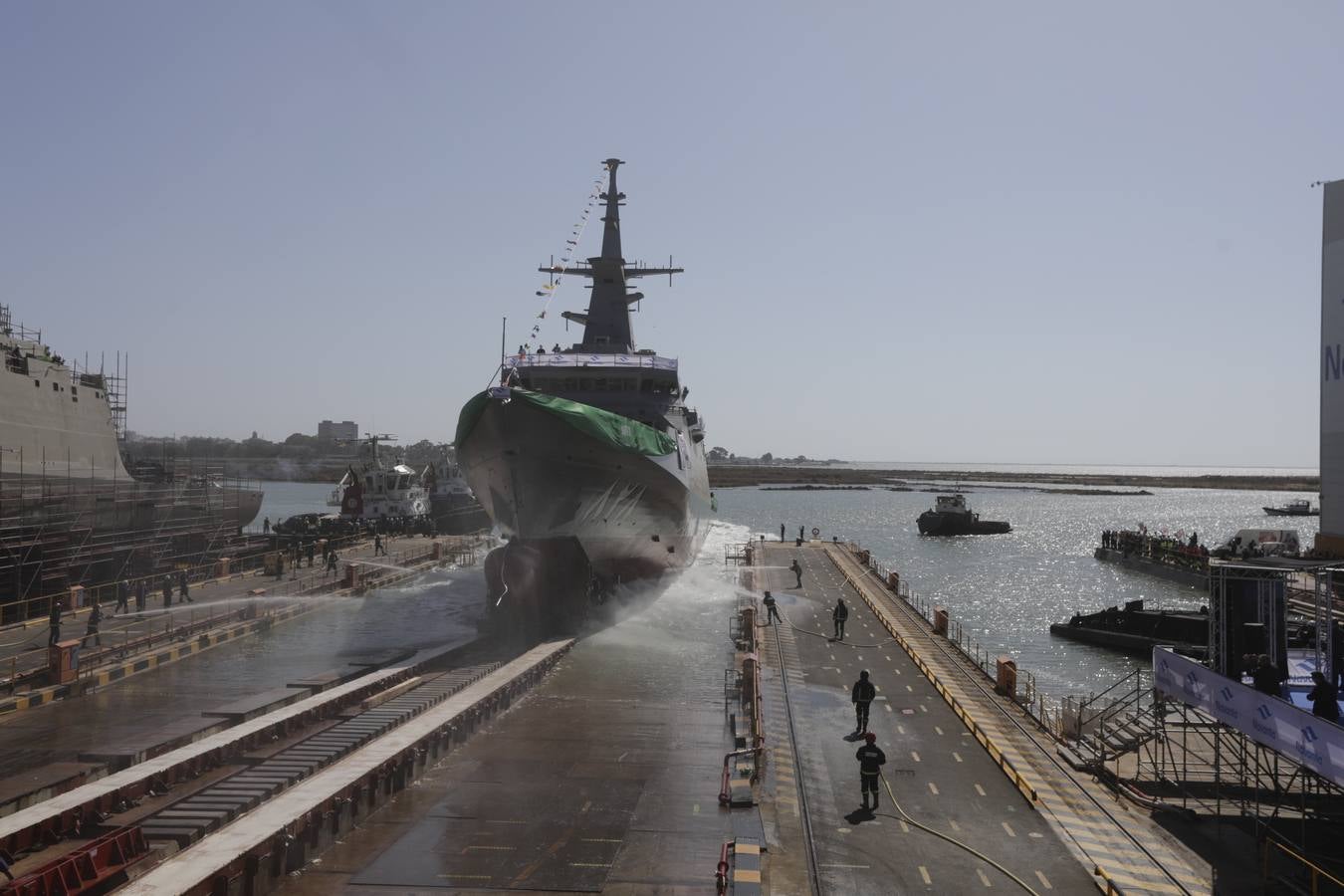 FOTOS: Botadura de la primera corbeta saudí en Navantia San Fernando