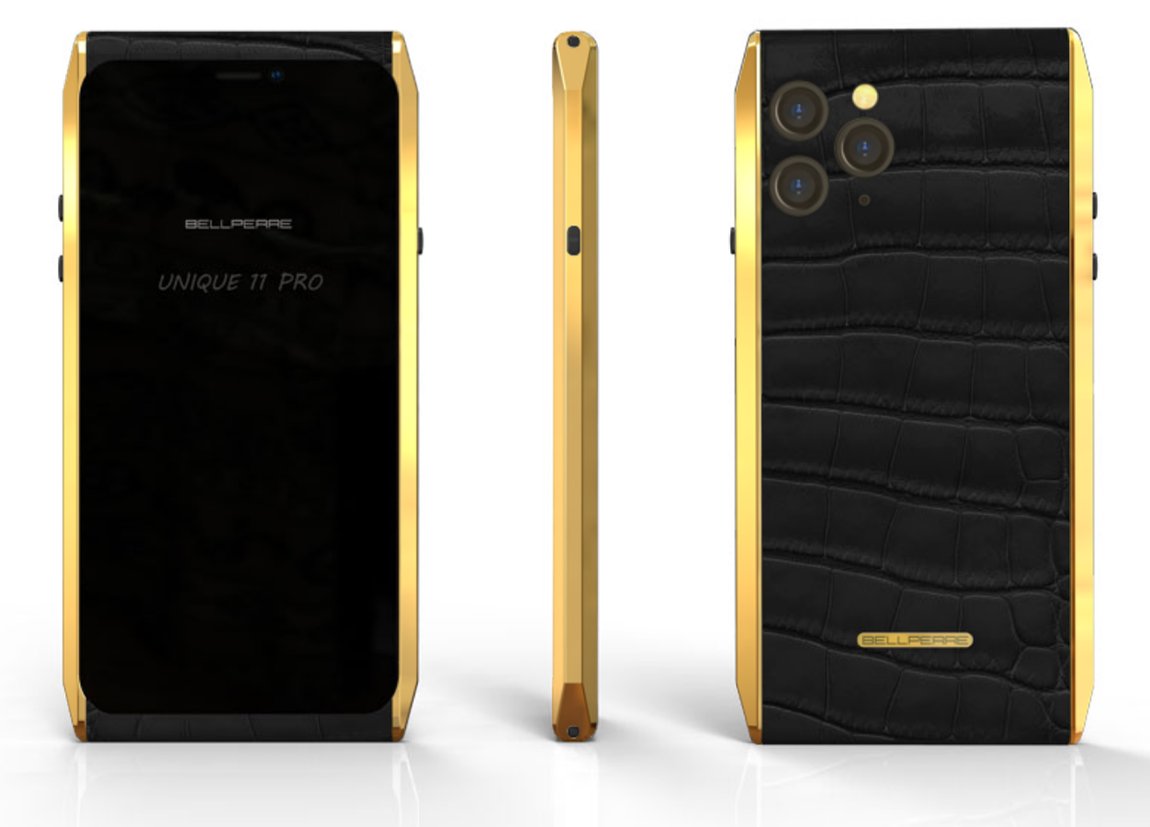 Unique 11 Pro BellPerre. Mientras los seguidores de la compañía de la manzana esperan la llegada del iPhone 12, las firmas de lujo aprovechan para customizar sus últimos modelos. Así es el caso de BellPerre y su Unique 11 Pro fabricado con cuero y oro. Su precio es de 2.699 euros.