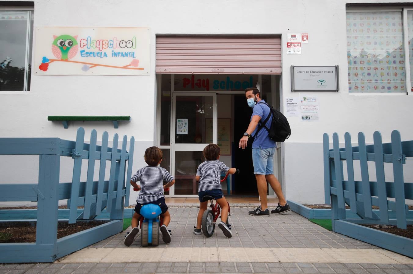 Los niños vuelven a las guarderías de Córdoba tras su reapertura, en imágenes