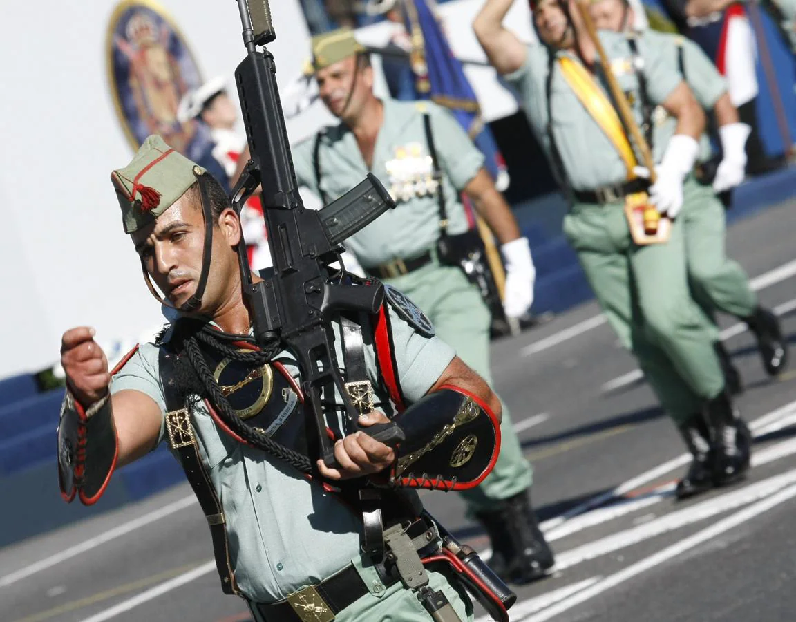 Un habitual en los desfiles miltares. Intervención de la Legión en el Día de las Fuerzas Armadas en 2009 en Madrid, presidido por los Reyes