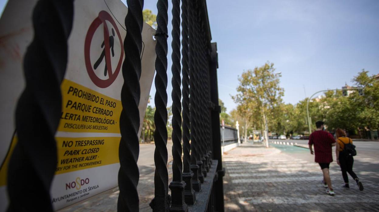 Los parques de Sevilla, cerrados desde el viernes