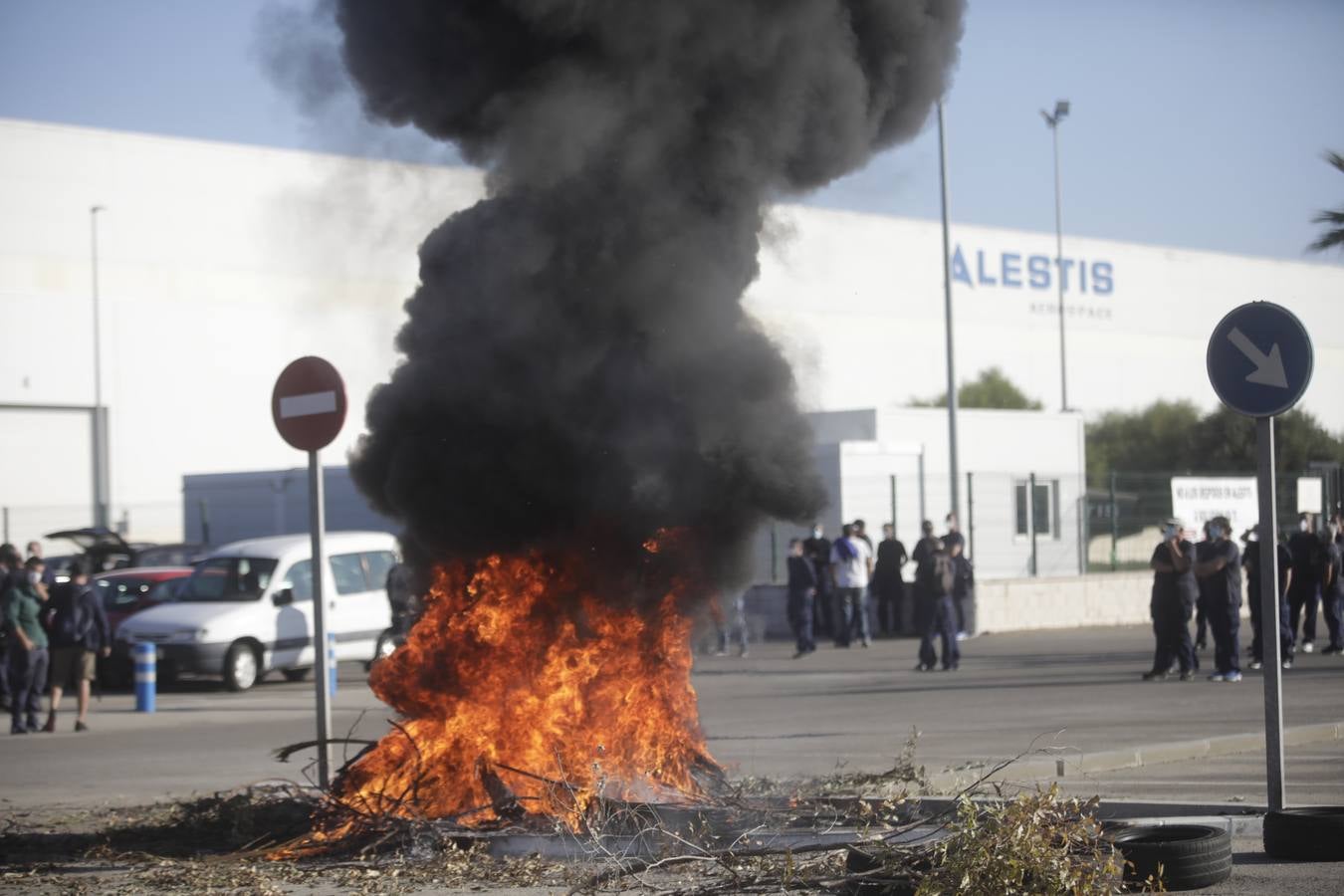 Las protestas en la factoría Alestis de Puerto Real