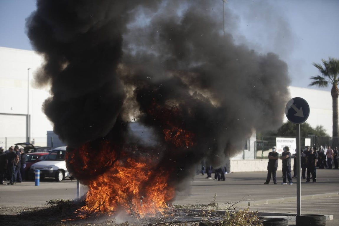 Las protestas en la factoría Alestis de Puerto Real